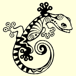 Cloisonné Gecko Rubber Stamp