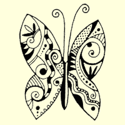 Cloisonné Butterfly Rubber Stamp