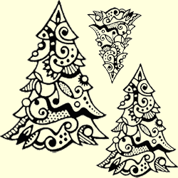 Cloisonné Christmas Tree Rubber Stamp Set