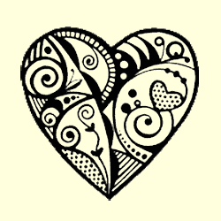 Cloisonné Heart Rubber Stamp