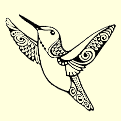 Cloisonné Hummingbird Rubber Stamp