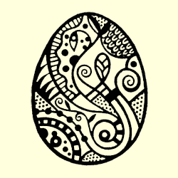 Cloisonné Easter Egg Rubber Stamp