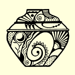 Cloisonné Pot Rubber Stamp