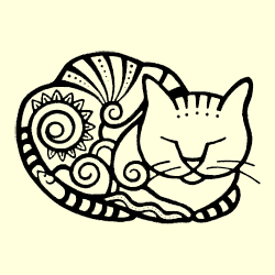 Cloisonné Cats Rubber Stamp Set of 2