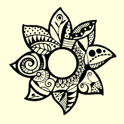 Cloisonné Flower Rubber Stamp