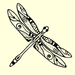Cloisonné Dragonfly Rubber Stamp
