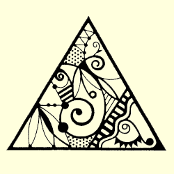 Cloisonn&eacute; Triangle Rubber Stamp