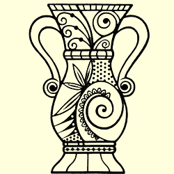 Cloisonné Vase Rubber Stamp