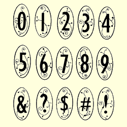 Punch & Spell Numbers & Symbols Rubber Stamp Set