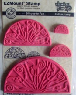 Silhouette Fans Rubber Stamp Set