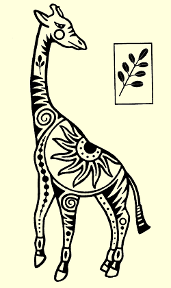 Cloisonne Giraffe Rubber Stamp