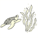 Cloisonne Sea Turtle/Seaweed Stamp Set